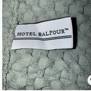 Brand new hotel Balfour green waffle 100% Turkish cotton 72x72 shower curtn $75